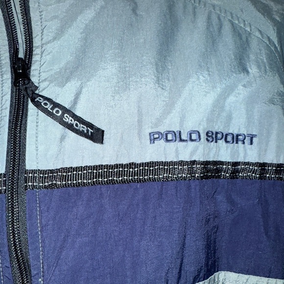 Vintage Polo Sport Ralph Lauren Navy/Gray Windbreaker Jacket - Men's Size Large - Picture 11 of 14